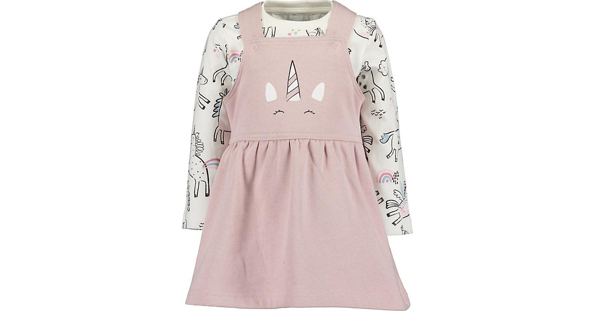 Baby Kleider Mini Md 2-Set: Shirt+Latzkleid W rosa Gr. 74 Mädchen Kinder von BLUE SEVEN