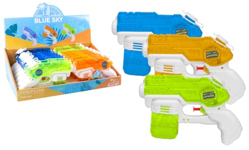 BLUE SKY - 14er-Pack Wasserpistolen - Outdoor-Spiel - 044615PA - Zufällige Farbe - Kunststoff - 19 cm - Kinderspielzeug - Strandspiel - Pool - Bewässern - Garten - Sommer - 3 Jahre von BLUE SKY