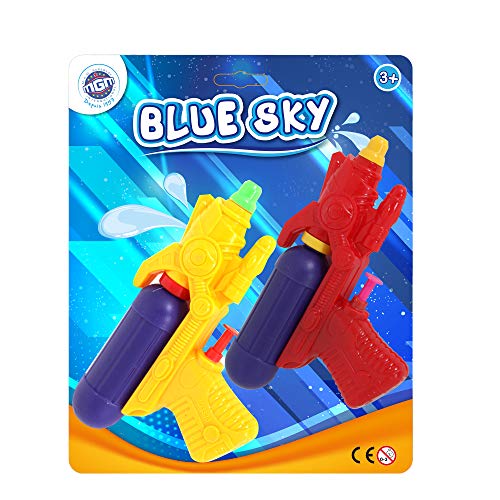 BLUE SKY - 2 Wasserpistolen - Outdoor-Spiel - 048027 - Mehrfarbig - Kunststoff - 15 cm - Kinderspielzeug - Strandspiel - Pool - Ab 3 Jahren BLUE SKY - 2 Wasserpistolen - Outdoor-Spiel - 048027 - Mehrfarbig - Kunststoff - 15 cm - Kinderspielzeug - Strandspiel - Pool - Ab 3 Jahren von BLUE SKY