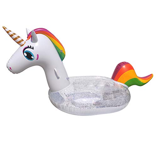 BLUE SKY - Einhorn-Schwimmring - Aufblasbar - 069792 - Weiß - Kunststoff - 119 cm x 90 cm - Spielzeug für Kinder und Erwachsene - Outdoor-Spiel - Pool - Reitbar - Handgelenk - Ab 3 Jahren BLUE SKY - Einhorn-Schwimmring - Aufblasbar - 069792 - Weiß - Kunststoff - 119 cm x 90 cm - Spielzeug für Kinder und Erwachsene - Outdoor-Spiel - Pool - Reitbar - Handgelenk - Ab 3 Jahren von BLUE SKY