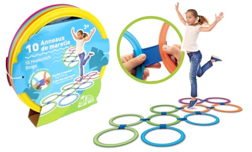 BLUE SKY - Ringe von Marelle – Outdoor-Spiel – 042776 – Mehrfarbig – Spielspaß – Kunststoff – 27 cm x 27 cm – Spiel für Kinder – Outdoor-Spiel – Sprünge – ab 3 Jahren von BLUE SKY
