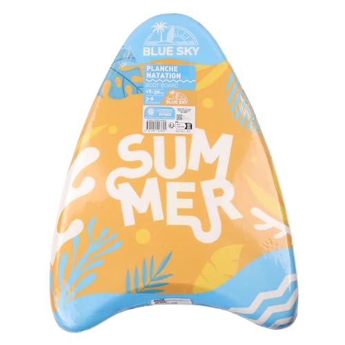BLUE SKY Schwimmbrett Body Surf – Zubehör für Pool oder Strand – 042360 – Orange – Stoff – 42 cm – Body Board – Spielzeug für Kinder – Strandspiel – Pool – ab 3 Jahren von BLUE SKY