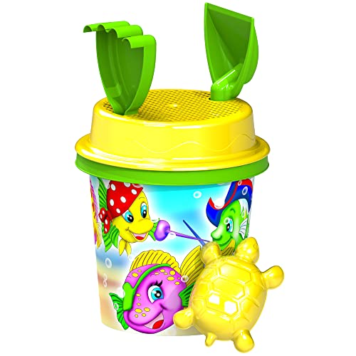 BLUE SKY - Strandset Sea Family - Strandspiel - 045115 - Mehrfarbig - 5 Teile - Kunststoff - Kinderspielzeug - Outdoor-Spiel - Sand - 17 cm - Ab 10 Monaten von BLUE SKY