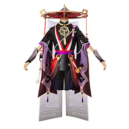 BLUEBLUE Cosplay Outfit Set, Anime Genshin Impact Cosplay Outfits Scaramouche Halloween Cosplay Kostüm - L von BLUEBLUE
