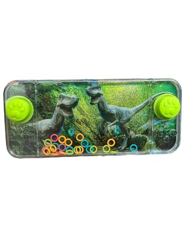 BLUECHOLON Dinosaurier-Wasserspiel, 2 Knöpfe, farbige Ringe, Reisespielzeug für Kinder, T-Rex und Velociraptor (Velociraptor 2-3) von BLUECHOLON