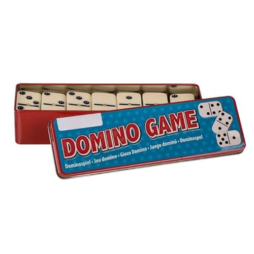 BLUECHOLON Domino mit 28 Teilen in Blechdose, klassisches Brettspiel BLUECHOLON Domino mit 28 Teilen in Blechdose, klassisches Brettspiel von BLUECHOLON