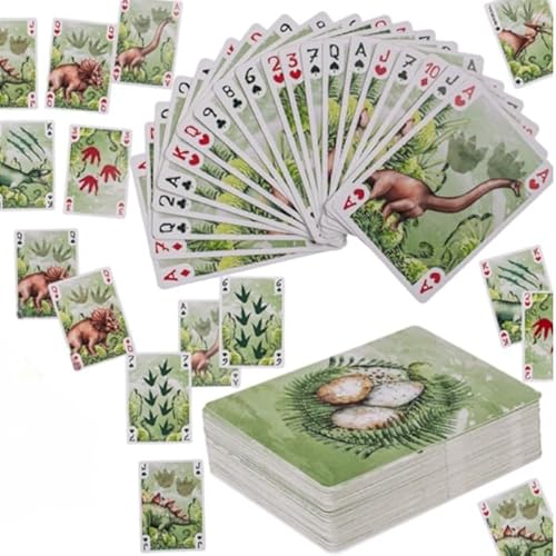 BLUECHOLON Kartenspiel, Spielkarten, Pokerdeck, Dinosaurier-Kartenspiel, ca. 5,7 x 8,7 cm, für Erwachsene, Kinder und Jugendliche BLUECHOLON Kartenspiel, Spielkarten, Pokerdeck, Dinosaurier-Kartenspiel, ca. 5,7 x 8,7 cm, für Erwachsene, Kinder und Jugendliche von BLUECHOLON