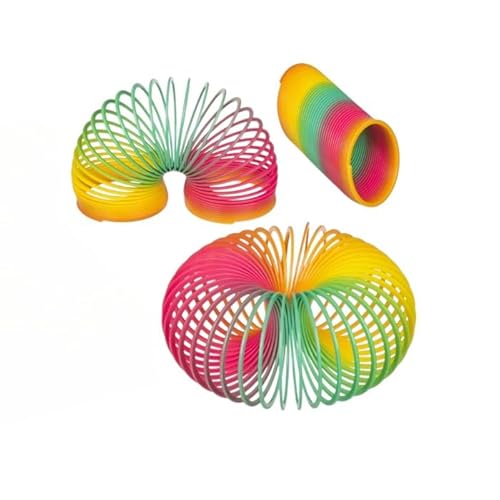 BLUECHOLON Klassische Regenbogen Spirale XL, Plastikspielzeug Feder, 10 cm von BLUECHOLON