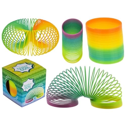 BLUECHOLON Regenbogen-Spirale, 6,5 cm, Kunststofffeder mit Farbverlauf, Geschenkset von BLUECHOLON