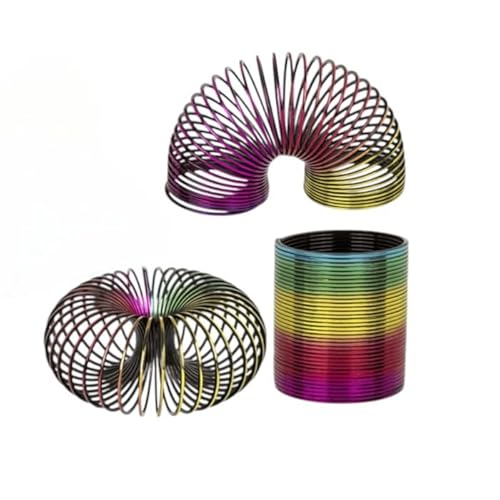 BLUECHOLON Spirale Magic Rainbow, Spielzeug für Kinder, Regenbogen-Spirale, Kinderspielzeug, leuchtend, Geburtstagsfeier, Regenbogen (6 x 5 Regenbogen-Kunststoff, Metallic-Effekt) von BLUECHOLON