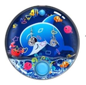 BLUECHOLON Wasserspiel mit Ringen, Meerestiere, 10 x 10 cm, Reisespielzeug für Kinder (Delphin) von BLUECHOLON