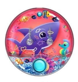 BLUECHOLON Wasserspiel mit Ringen, Meerestiere, 10 x 10 cm, Reisespielzeug für Kinder (Hai) von BLUECHOLON