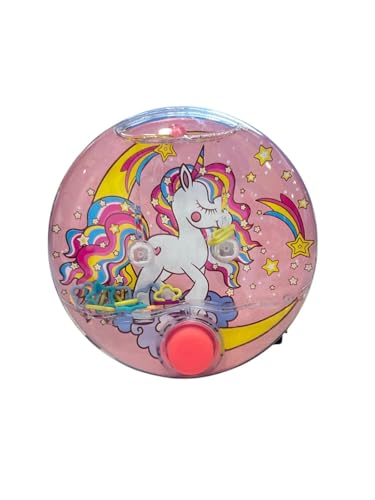 BLUECHOLON Wasserspiel mit Ringen, Meerestiere, Dinosaurier, Einhörner, 10 x 10 cm, Reisespielzeug für Kinder (rosa Einhorn) von BLUECHOLON