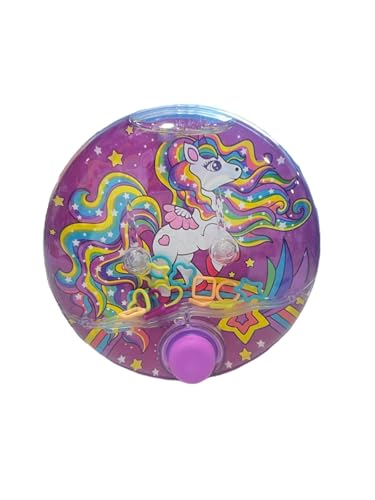 BLUECHOLON Wasserspiel mit Ringen, Meerestiere, Dinosaurier, Einhörner, 10 x 10 cm, Reisespielzeug für Kinder (violettes Einhorn) von BLUECHOLON