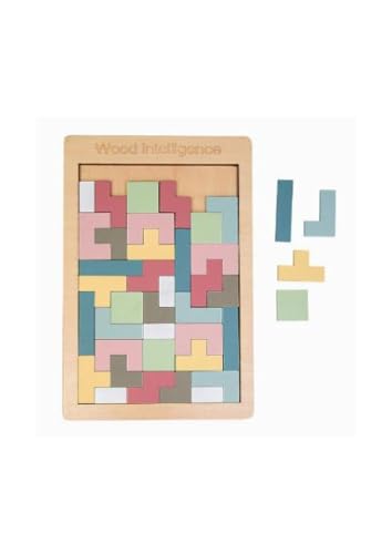 Holzpuzzle Intelligenz, Wood Intelligence, kreatives Spiel mit Steckteilen, 27 x 18 x 1 cm von BLUECHOLON