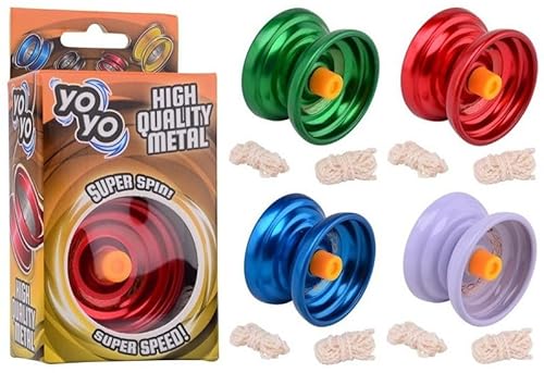 Jojo aus Metall, schnell drehbar, 4 Farben, mit Ersatzseil, in Geschenkbox Jojo aus Metall, schnell drehbar, 4 Farben, mit Ersatzseil, in Geschenkbox von BLUECHOLON