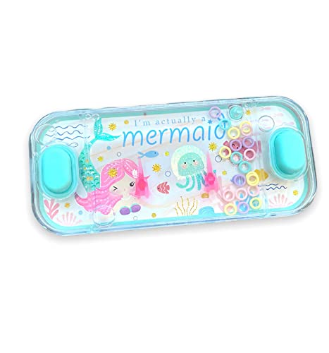 Mini-Wasserspiele, Wasserspiel für Mädchen und Jungen, für Reisen, Aguaplay Water Geme, Aqua Play, (Meerjungfrauen, 2 türkisfarbene Knöpfe) von BLUECHOLON