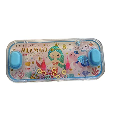 Mini-Wasserspiele, Wasserspiel für Mädchen und Jungen, für Reisen, Aguaplay Water Geme, Aqua Play. (Meerjungfrauen, 2 blaue Knöpfe) von BLUECHOLON