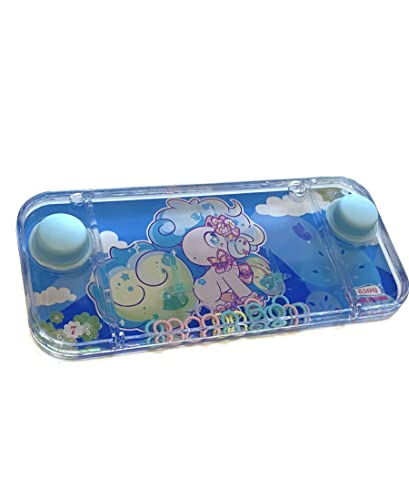 Mini-Wasserspiele, Wasserspiele, Ringe für Mädchen und Jungen, für Reisen, Aguaplay Water Geme, Aqua Play, Einhorn, Haar, 2 Knöpfe, Blau 7) von BLUECHOLON