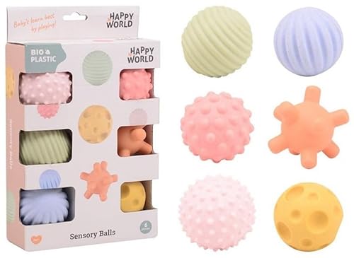 Pädagogisches Spielzeug für Babys, 0-18 Monate, sensorisches und Badespielzeug, recycelbares Material (Sensory Balls) von BLUECHOLON