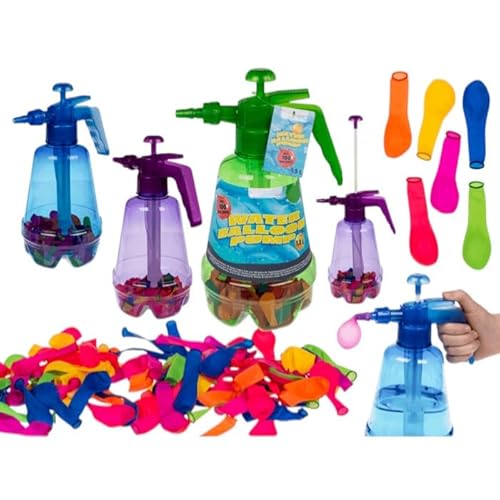 Wasserpumpe mit 100 Luftballons, 1,5 Liter Kapazität, aufgeblasene Wasserballons, 3 Farben, 18 x 28 x 14 cm Wasserpumpe mit 100 Luftballons, 1,5 Liter Kapazität, aufgeblasene Wasserballons, 3 Farben, 18 x 28 x 14 cm von BLUECHOLON