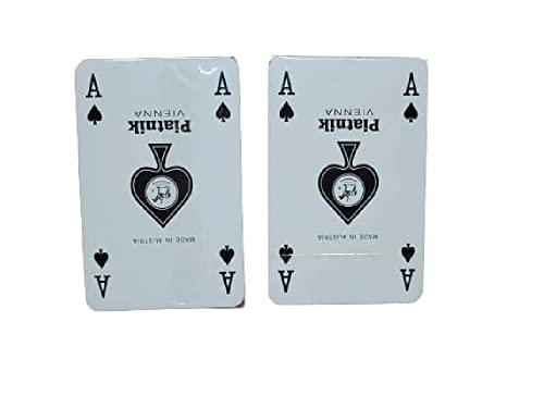 Sie erhalten 4 Decks mit je 54 französischen Karten ca. 9 x 6 cm, 2 rot und 2 blau in einer hochwertigen Box Poker Konkey Maßstab 40 etc inklusive Schlüsselanhänger Horn von BLUSUPERSHOP