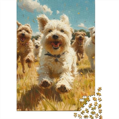Cute Welpe Puzzle 1000 Teile Schwer Puzzle Spielzeug Pädagogisches Spiel Impossible Herausforderungsspielzeug Für Erwachsene Und Kinder in Bewährter 1000pcs (75x50cm) von BLWZXPQMT