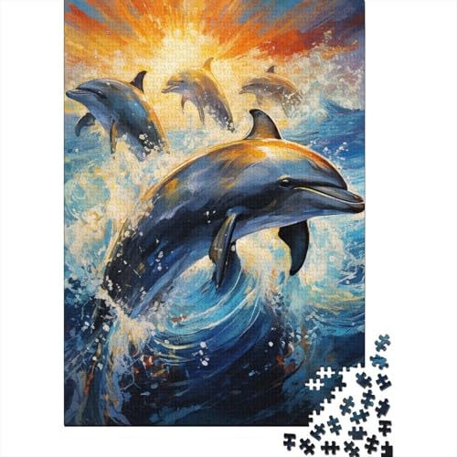 Delphin Puzzle 1000 Teile Schwer Puzzle Spielzeug Pädagogisches Spiel Impossible Herausforderung Spielzeug Für Erwachsene Und Kinder Ab 12 Jahren 1000pcs (75x50cm) von BLWZXPQMT