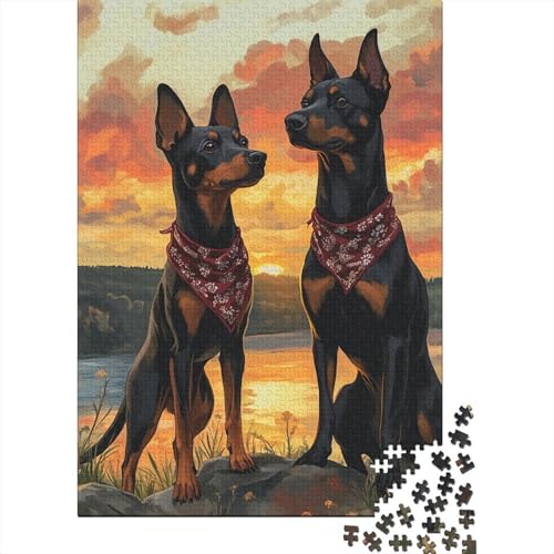 Dobermannn Puzzle 1000-teilige Schwer Puzzle Spielzeug Pädagogisches Spiel Impossible Herausforderung Spielzeug Für Erwachsene Und Kinder Ab 12 Jahren 1000pcs (75x50cm) von BLWZXPQMT