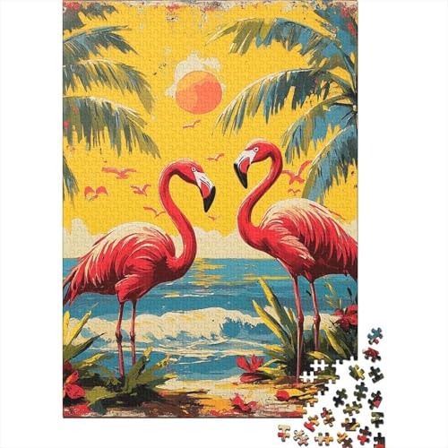 Flamingo Puzzle 1000 Teile Schwer Puzzle Spielzeug Lernspiel Impossible Herausforderungsspielzeug Für Erwachsene Kinder 1000pcs (75x50cm) von BLWZXPQMT