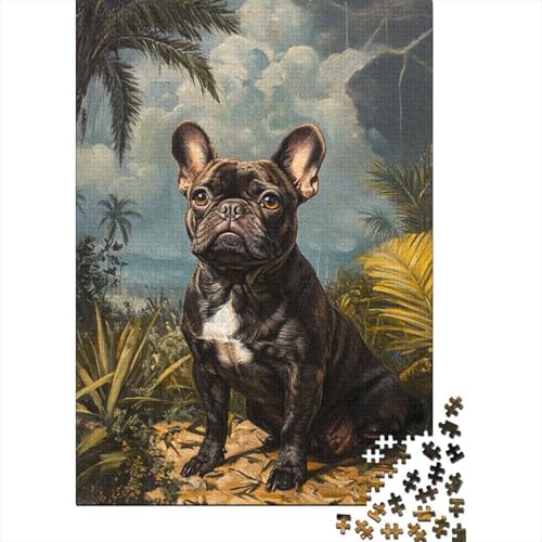 French BullHund Puzzles 1000 Teile Schwer Puzzle Spielzeug Lernspiel Impossible Herausforderungsspielzeug Für Erwachsene Kinder 1000pcs (75x50cm) von BLWZXPQMT