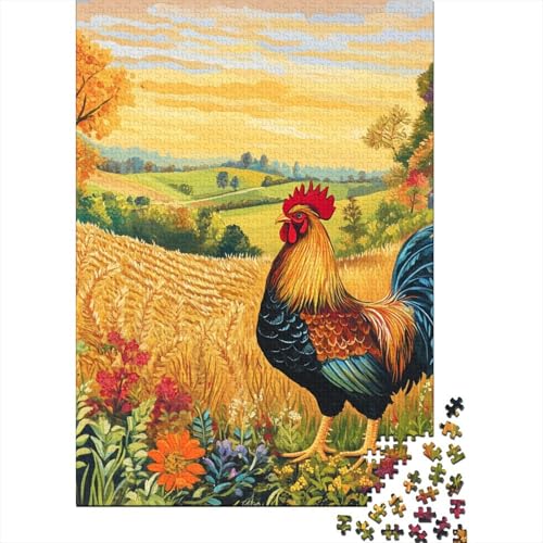 Hahn Puzzle 1000-teilige Schwer Puzzle Spielzeug Pädagogisches Spiel Impossible Herausforderungsspielzeug Für Erwachsene Kinder 1000pcs (75x50cm) von BLWZXPQMT