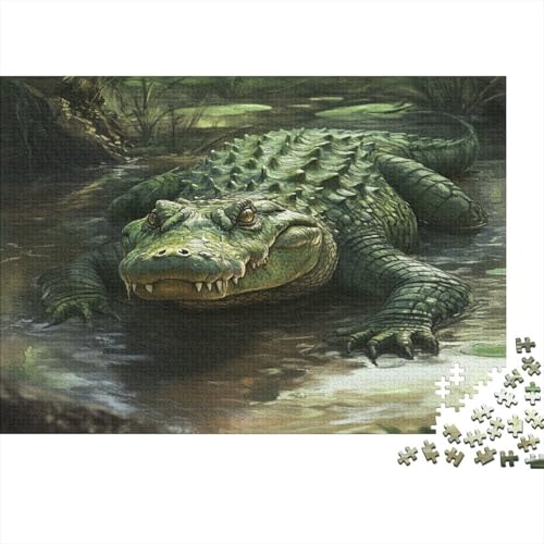 Krokodil Puzzle 1000 Teile Puzzles Für Erwachsene Lernspiel Herausforderungsspielzeug 1000-teilige Puzzlespiel Für Erwachsene Kinder Puzzel 1000pcs (75x50cm) von BLWZXPQMT