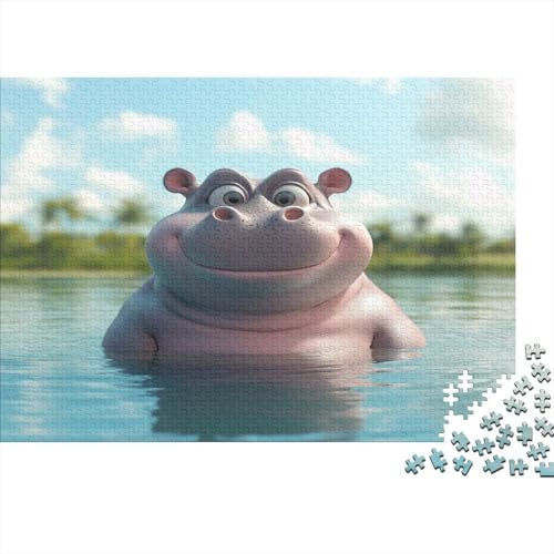 Nilpferd Puzzle 1000 Teile Für Erwachsene Und Kinder Ab 14 Jahrenfür Stressabbauer Puzzlespiel Erwachsenen Puzzlespiel Puzzel 1000pcs (75x50cm) von BLWZXPQMT