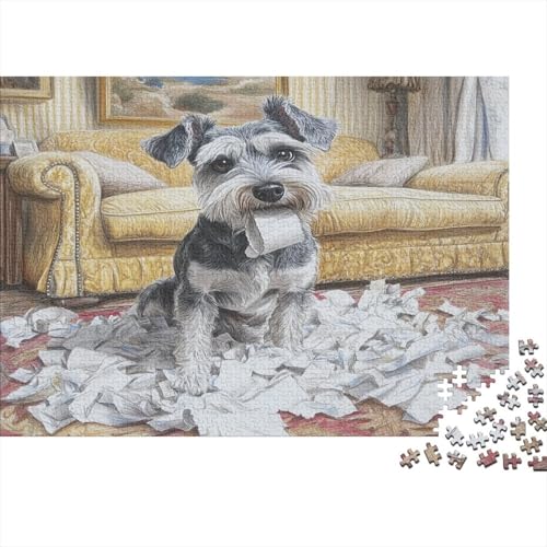 Schnauzer Puzzlespiel 1000 Teile Puzzle Für Erwachsene Und Kinder Ab 14 Jahren, Puzzle-Motiv Erwachsenen Puzzlespiel Puzzel 1000pcs (75x50cm) von BLWZXPQMT