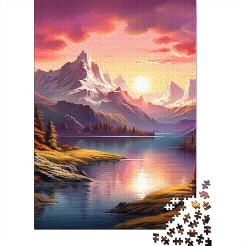 Seen and Snowy Mountains Puzzle 1000 Teile Schwer Puzzle Spielzeug Lernspiel Impossible Herausforderung Spielzeug Für Erwachsene Und Kinder in Bewährter 1000pcs (75x50cm) von BLWZXPQMT