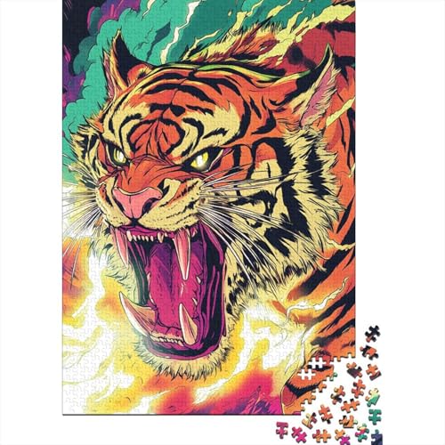 Tiger Puzzles 1000 Teile Schwer Puzzle Spielzeug Lernspiel Impossible Herausforderungsspielzeug Für Erwachsene Und Kinder in Bewährter 1000pcs (75x50cm) von BLWZXPQMT