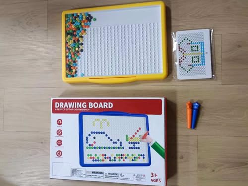 BLmukce Großes magnetisches Zeichenbrett für Kinder, Kleinkind Doodle Brett mit 200 Perlen, 2 Stifte & 20 Muster Broschüren, Montessori Dot Art Reisespielzeug, Bildungsspielzeug für 2 3 4 5 6 Jahre BLmukce Großes magnetisches Zeichenbrett für Kinder, Kleinkind Doodle Brett mit 200 Perlen, 2 Stifte & 20 Muster Broschüren, Montessori Dot Art Reisespielzeug, Bildungsspielzeug für 2 3 4 5 6 Jahre von BLmukce