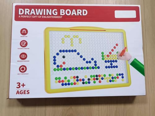 BLmukce Großes magnetisches Zeichenbrett für Kinder, Kleinkind Doodle Brett mit 200 Perlen, 2 Stifte & 20 Muster Broschüren, Montessori Dot Art Reisespielzeug, Bildungsspielzeug für 2 3 4 5 6 Jahre BLmukce Großes magnetisches Zeichenbrett für Kinder, Kleinkind Doodle Brett mit 200 Perlen, 2 Stifte & 20 Muster Broschüren, Montessori Dot Art Reisespielzeug, Bildungsspielzeug für 2 3 4 5 6 Jahre von BLmukce