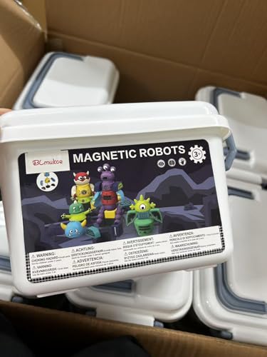 BLmukce Magnet Roboter Spielzeug für Kinder 3-5, 35 PCS STEM Bildungsspielset mit Aufbewahrungsbox, DIY-Stapel Monster Roboter BLmukce Magnet Roboter Spielzeug für Kinder 3-5, 35 PCS STEM Bildungsspielset mit Aufbewahrungsbox, DIY-Stapel Monster Roboter von BLmukce