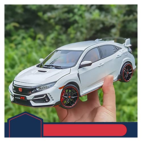 1 18 Druckguss Für Honda Civic Type R FK8 2020 Voll Offene Legierungssimulation Rennwagenmodell Metallverzierungen(White) von BMAONZ