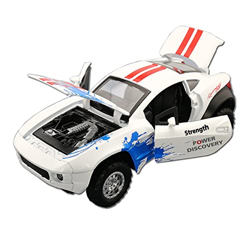 1 32 Alloy Diecasts Rally God of War Automodell Sound Und Licht Ziehen Rennspielzeug Geschenksammlung Zurück(White) von BMAONZ