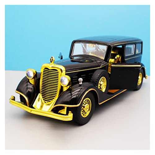 1 32 Legierung Retro Classic Automodell Diecast Sound Light Pull Back Spielzeugfahrzeug Sammelbare Souvenirgeschenke(Schwarz) von BMAONZ