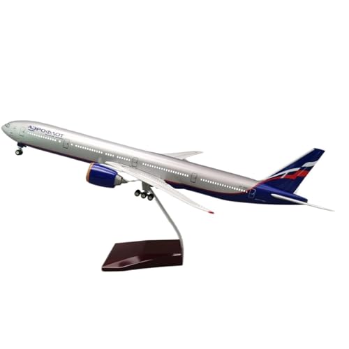 BMAONZ Kleinen Modellflugzeugen 1/157 Für Russland B777 Legierung Flugzeug Airlines Modell 47CM Mit Licht Und Rad Schlafzimmer Dekoration Miniatur Modelle(Gray with Light) von BMAONZ