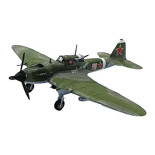 BMAONZ Kleinen Modellflugzeugen 1 72 für sowjetisches IL-2-Kampfflugzeug IL-2M3-Kampfflugzeugmodell, Legierungsdruckguss-Militärkampfflugzeugmodell Miniatur Modelle von BMAONZ