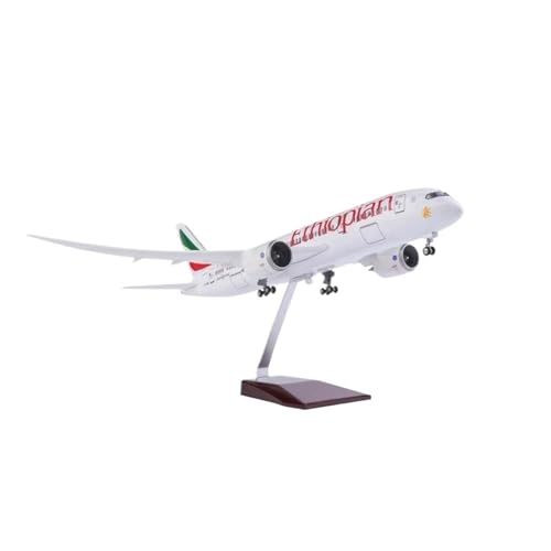 BMAONZ Kleinen Modellflugzeugen 1:130 Für Ethiopian B787 43CM Legierung Spielzeug Flugzeuge Modell Druckguss Mit Licht Fenster Display Ornamente Miniatur Modelle(White Without Light) von BMAONZ