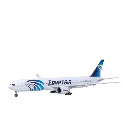 BMAONZ Kleinen Modellflugzeugen 47 cm Für Egyptair B777 Flugzeugmodell Mit Flachem Geschenk-Sammeldisplay, Standflugzeug Mit Rädern Miniatur Modelle(Without Light) von BMAONZ