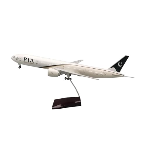 BMAONZ Kleinen Modellflugzeugen 47 cm Für Pakistan B777 Flugzeugmodell Spielzeug Druckguss Display Mit Licht Schlafzimmer Sammlung Geschenk Für Freunde Miniatur Modelle(White with Light) von BMAONZ