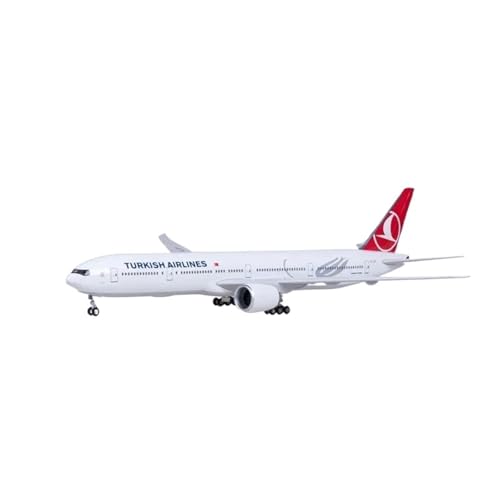 BMAONZ Kleinen Modellflugzeugen 47 cm Für Turkish Air Aircraft B777 Spielzeugflugzeuge Airlines Modell Mit Licht Und Rad Druckgussmodell Miniatur Modelle(White Without Light) von BMAONZ