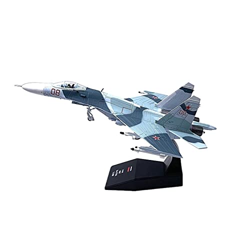 BMAONZ Kleinen Modellflugzeugen Fertiges Flugzeugmodell Der Russischen Luftwaffe Für Den Jäger Sukhoi Su-27 Aus Metall Im Maßstab 1:100 Miniatur Modelle(SU-27) von BMAONZ